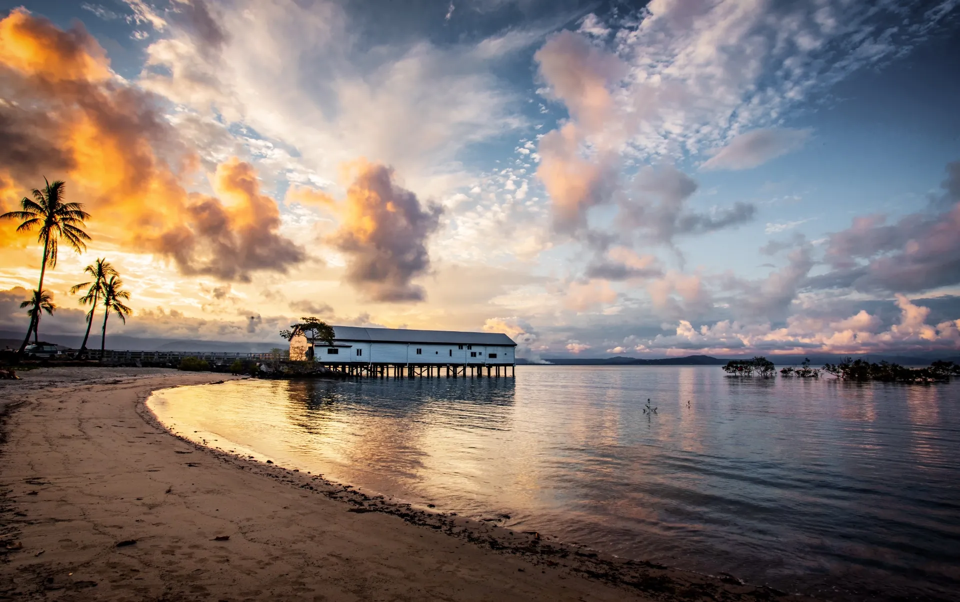 Sunrise at the historic Sugar Wharf, Port Douglas
